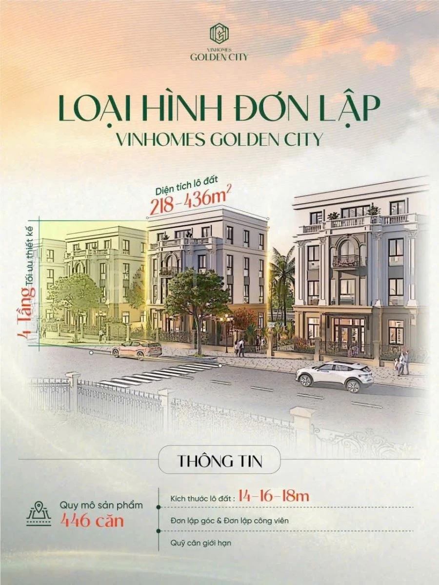 Mẫu nhà biệt thự đơn lập tại Vinhomes Golden City Dương Kinh